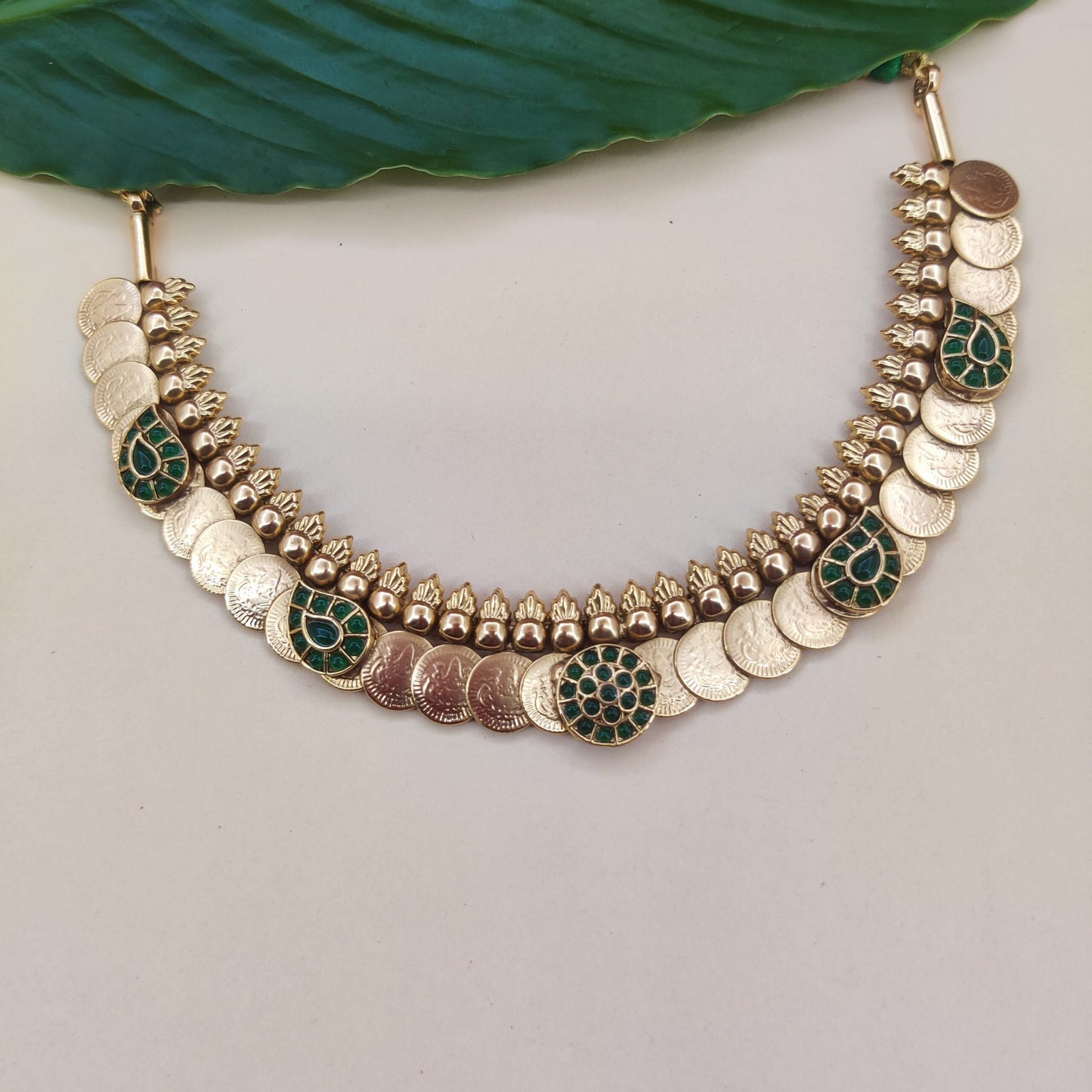 lakshmi coin antique necklace