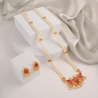 Kshiti Ranjani Antique Pearl Long Necklace