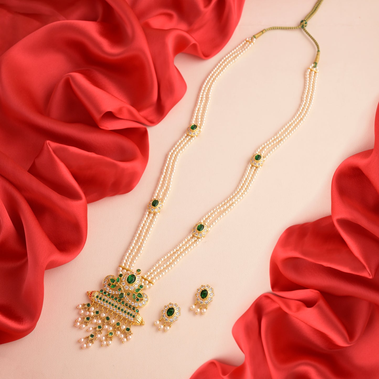 Long Moti Necklace Set