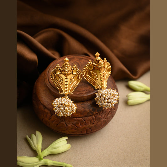 Snake Hood Silver Earrings
