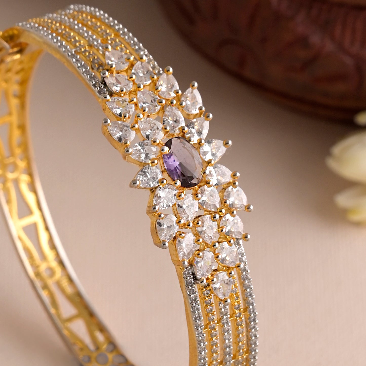 purple celestial american diamond bracelet