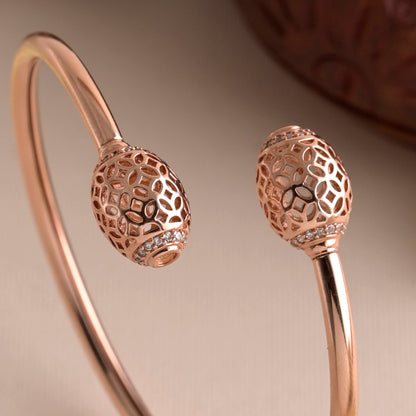 Sphere Head Rose Gold American Diamond Bracelet