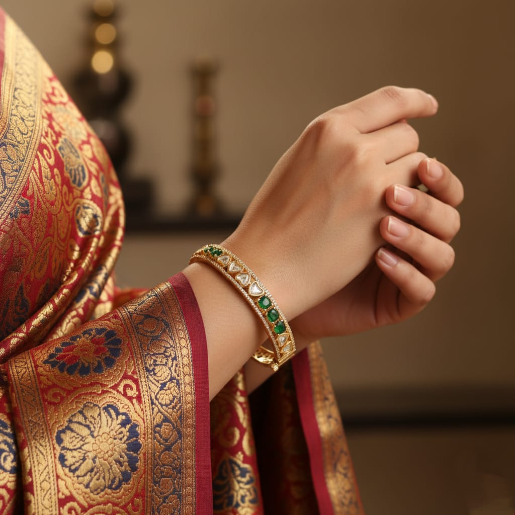 triple emerald heart ad bracelet