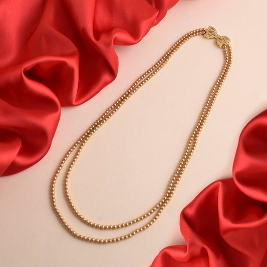 Dwiguna Swarovski Golden Mala