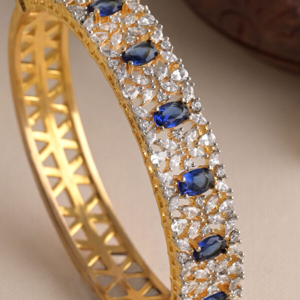 White Blue Stone American Diamond Bracelet
