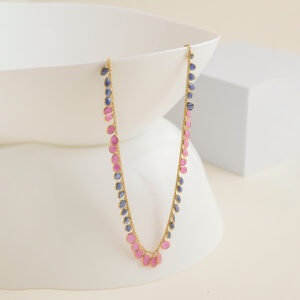chain with blue sapphire & ruby