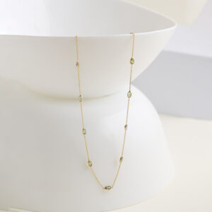 chain with green tourmolin ovel