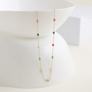 chain with navratna stone