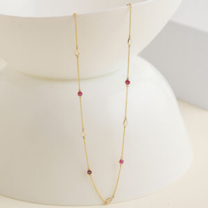 chain with rainbow moonatone