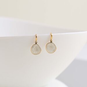 earring with diamond slice[