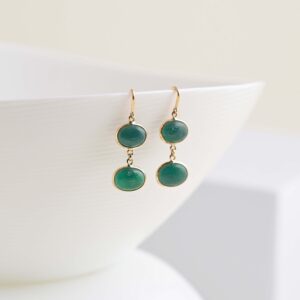 earring with emerald ovel