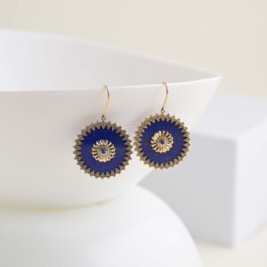 earring with lapis rd & diamond