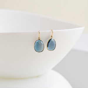 Earring with london blue topaz us