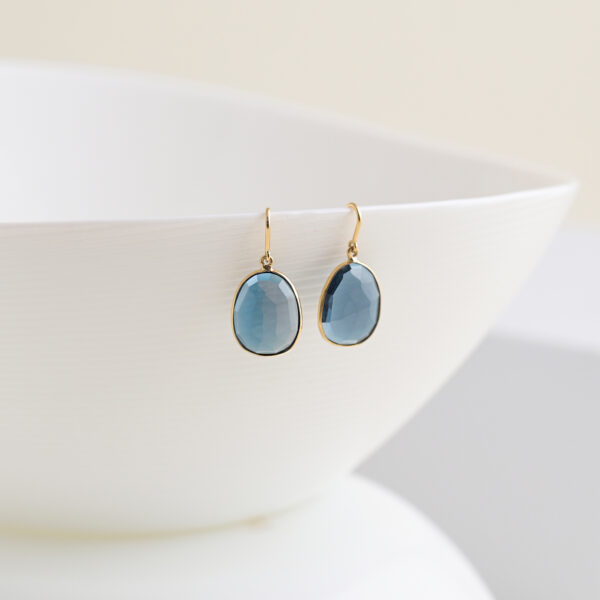 Earring with london blue topaz us