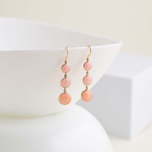 Earring with pink opal rd