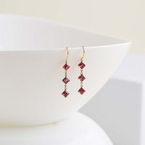 Earring With Pink Tourmaline Sq